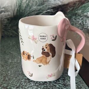 Disney Lady and the Tramp Floral Mug with Pink Bow Handle